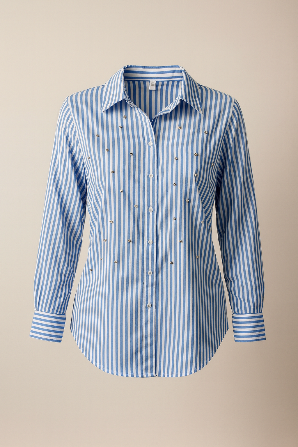 Sample - Embellished Striped Button-Up Shirt
